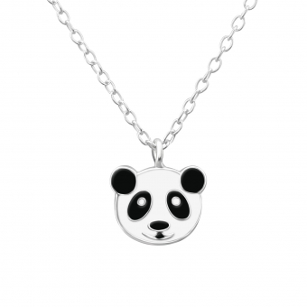 Zilveren ketting met panda als hanger
